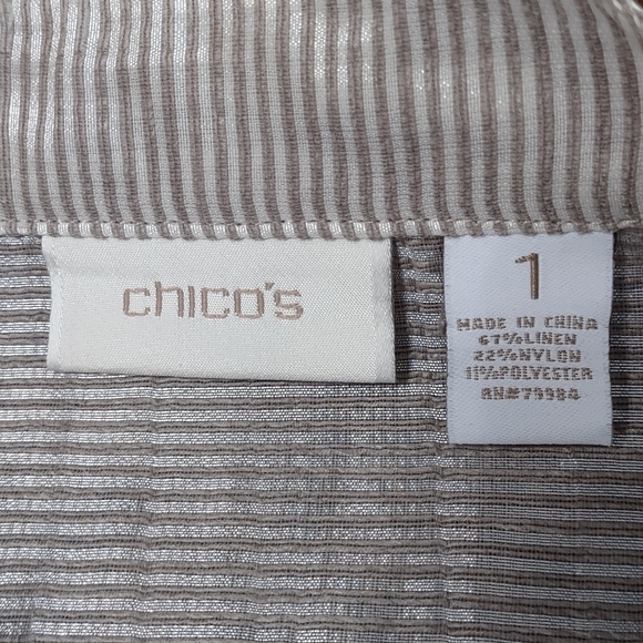 Chico's Shadow Stripe Safari Style Jacket - Picture 5 of 5